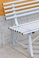 Panca da Giardino in Ferro 3 Posti 150x56x76cm Vorghini Gallipoli Avorio