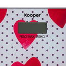 Bilancia Pesapersona Elettronica Max 150 Kg in Vetro Kooper  Bianco con Cuori