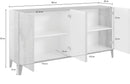 Credenza 4 Ante 160x40x82 cm Sunrise Acero Pereira e Ardesia