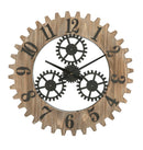 Orologio da Muro Ingranaggio Plus Ø60x4 cm in Ferro e MDF Nero