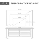 Mobile TV 3 Scomparti 2 Ante 105x40x52 cm per TV fino a 42" in Truciolato Bianco e Legno
