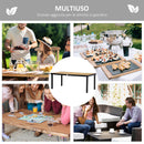 Tavolo da Giardino 190x90x74 cm in Alluminio e Plastica Nero