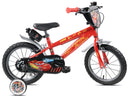 Bicicletta per Bambini 14" Disney Cars Freni Caliper e Stabilizzatori in Acciaio Hi-Ten Rosso