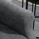 Poltrona Reclinabile Alzapersona 74x94x111 cm con Telecomando in Tessuto Effetto Lino Grigio Scuro 