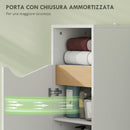 Mobiletto Bagno 30x30x71,5 cm con Armadietto con Anta Ammortizzata e Vano Aperto in Legno Bianco e Legno      