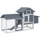 Pollaio Casetta per Galline Ovaiole 151,5x54x87cm in Legno Grigio Scuro      