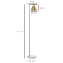 Lampada da Terra 31x26x153 cm E27 Paralume Regolabile 350° Oro
