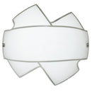 Plafoniera 1xE27 Montatura Bianca Vetro Lastra Serigrafato Bianco E-Energy Nives