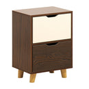 Comodino 2 Cassetti 39x30x55 cm  in Legno Effetto Zebrano