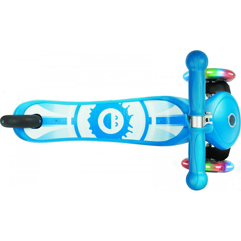 Monopattino a 3 Ruote a LED 3 Altezze Max 50Kg Globber PRIMO Fantasy Lights Up Happy Blu
