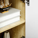 Mobile Credenza 3 Cassetti 90x32x80A cm in Truciolato e Legno di Pino Bianco