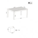 Tavolo Milo 150x90x74 h cm in Alluminio Bianco