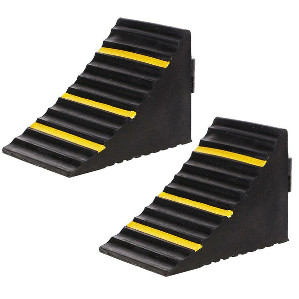 online Set 2 Cunei Bloccaruote Fermaruote Gomma Dura Ferma Ruota Ruote Catarifrangenti