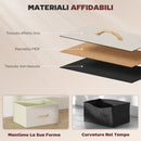 Cassettiera 4 Cassetti Pieghevoli 45x30x94,5 cm Struttura in Acciaio e Tessuto Beige   