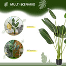 Albero Artificiale di Banano 160 cm con Vaso e 10 Foglie Realistiche Verde      