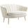 Divano 2 Posti 130x77x77 cm in Velluto Crema