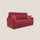 Divano Letto 3 Posti 196x102x97 cm in Tessuto Rosso