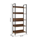 Libreria in Legno 73x176x35 cm Scaffale 5 Ripiani per Ufficio Noce