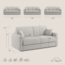 Divano Letto 3 Posti 186x92x96 cm in Tessuto Blu