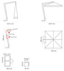 Ombrellone da Giardino Decentrato 3x3m in Legno Telo in Acrilico con Balza Danieli San Francisco Ecrù