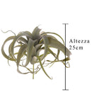 Set 2 Tillandsia Artificiale con 23 Foglie Altezza 25 cm Verde