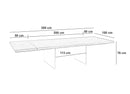 Tavolo Allungabile 200/300x100x76 cm in Rovere Termocotto Snooker Naturale