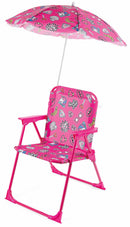 Set 2 Sedie Mare Spiaggine Pieghevoli per Bambini con Ombrello Soriani Oxford Glamour