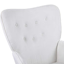 Poltrona Sedia Dondolo Relax Tessuto e Metallo Imbottita Design Moderno Crema