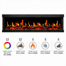 Camino Elettrico da Incasso a Parete 127x24x52 cm Detroit LED RGB e APP  