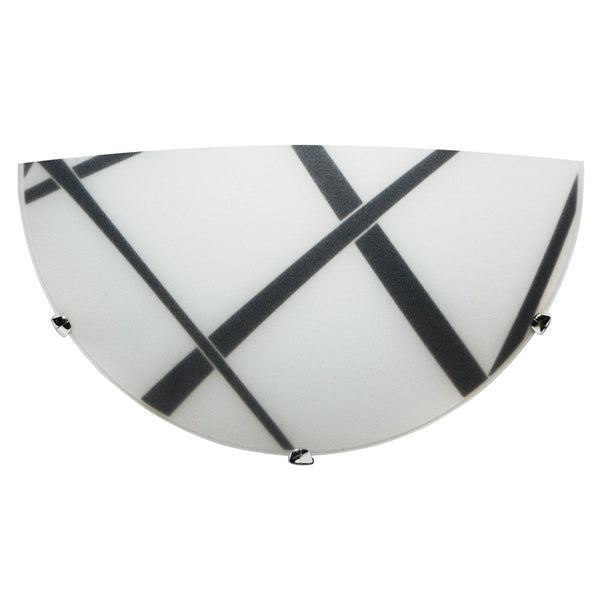 Applique 1xE27 Ganci Cromo Vetro Lastra Bianco-Nero E-Energy Dario sconto