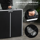Tavolo Ping Pong Pieghevole 152x76x72 cm con Maniglia da Trasporto in Alluminio e Legno Nero      