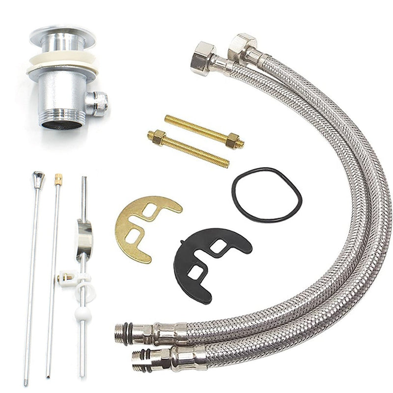 Miscelatore Rubinetto Bidet in Acciaio con Tubi Allacciamento