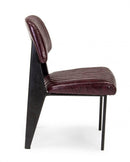 Set 2 Sedie Imbottite 60x59x81 cm Nelly in Ecopelle Bordeaux Vintage