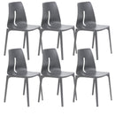Set 6 Sedie 55x 51x85 cm in Polipropilene Lisbona Grigio