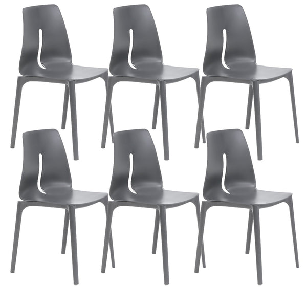 acquista Set 6 Sedie 55x 51x85 cm in Polipropilene Lisbona Grigio