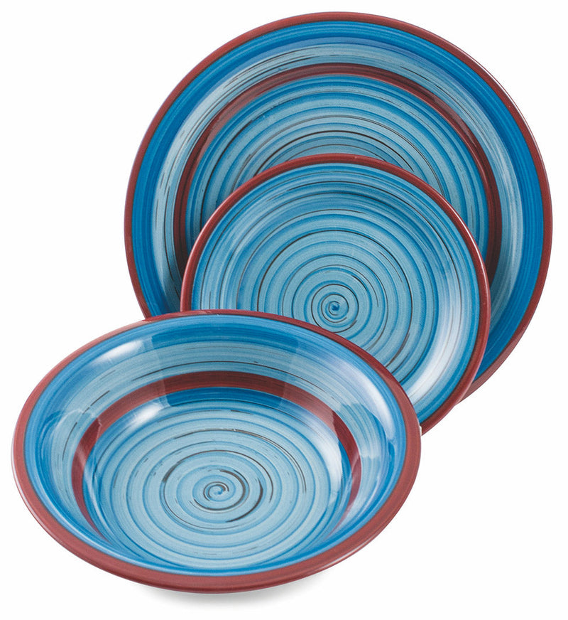 Servizio Piatti 18 Pezzi in Stoneware Soriani Minorca Multicolor