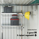 Capanno Porta Attrezzi 1,5x2m con Base Porta Scorrevole e Tetto Inclinato in Metallo Verde      