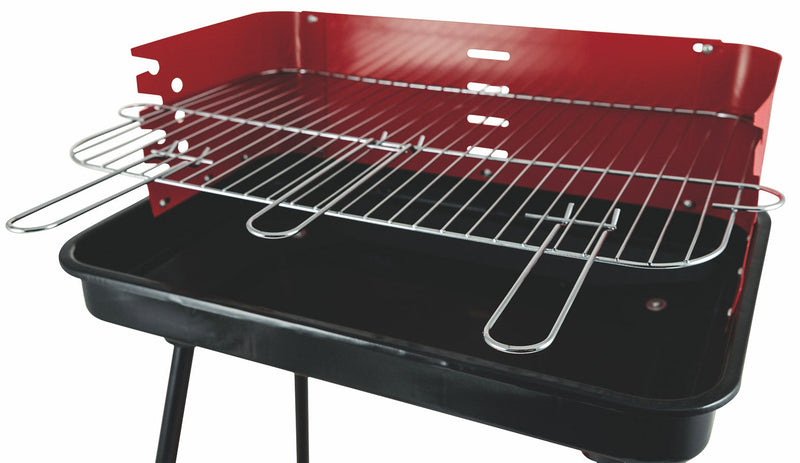 Barbecue a Carbone Carbonella Rettangolare 58x38 cm Soriani Sun-day Rosso