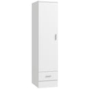 Armadio 40x52x170 cm Con Asta Appendiabiti e Cassetto Porta Abiti in Melamina Bianco      
