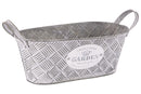 Portavaso Ovale 29,5x15x12 cm in Metallo Grigio