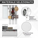 Mobile d'Ingresso Moderno Guardaroba Set Appendiabiti Specchio e Scarpiera 3 in 1 in Legno Bianco 