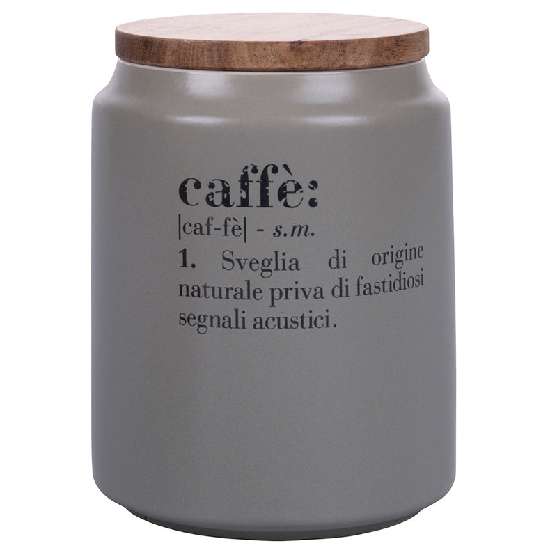 Barattolo Caffè con coperchio bamboo 800 ml in Gres VdE Tivoli 1996 Grigio