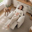 Poltrona Relax Alzapersona 82x88x96 cm con Massaggio a 8 Punti Riscaldamento Telecomando e Poggiapiedi in Ciniglia Crema      