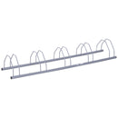 Rastrelliera Portabici 5 Posti in Acciaio 140,5x30x21,5 cm  Argento