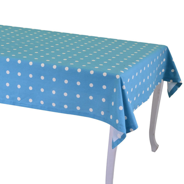 Tovaglia Rettangolare 140x240 cm in Cotone 180 GSM Pop Pois Blu Petrolio sconto