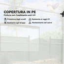 Serra a Tunnel 2x3x2 m con Porte e Finestre Avvolgibili e Tetto a Punta in Acciaio e PE Bianco      