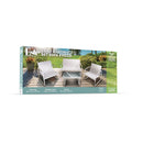 Set Salotto da Giardino 4 Posti Tavolino con Top in Vetro Bianco Saint Martin      