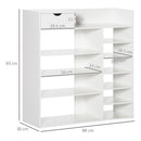 Mobile Scarpiera 88x30x93 cm 12 Paia di Scarpe 1 Cassetto Bianco