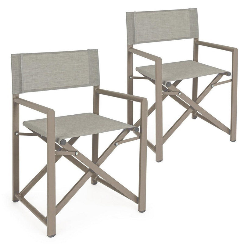 Set Sedie Regista Mare Pieghevoli 48x56x86 cm in Alluminio e