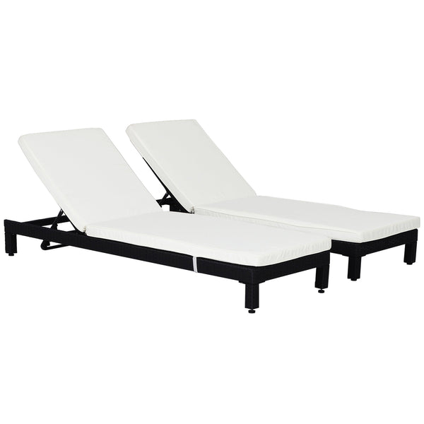 Set 2 Lettini Prendisole in Acciaio Nero con Cuscino Crema prezzo